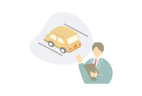 イラスト：インストラクターが走行環境を確認している様子