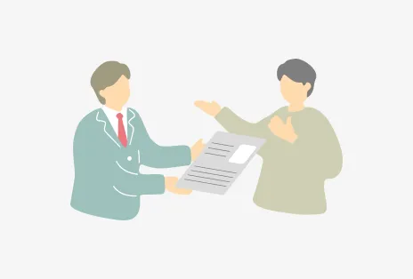 イラスト：男性が教習修了証を受け取る様子