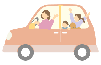 イラスト：車に家族で乗っている様子